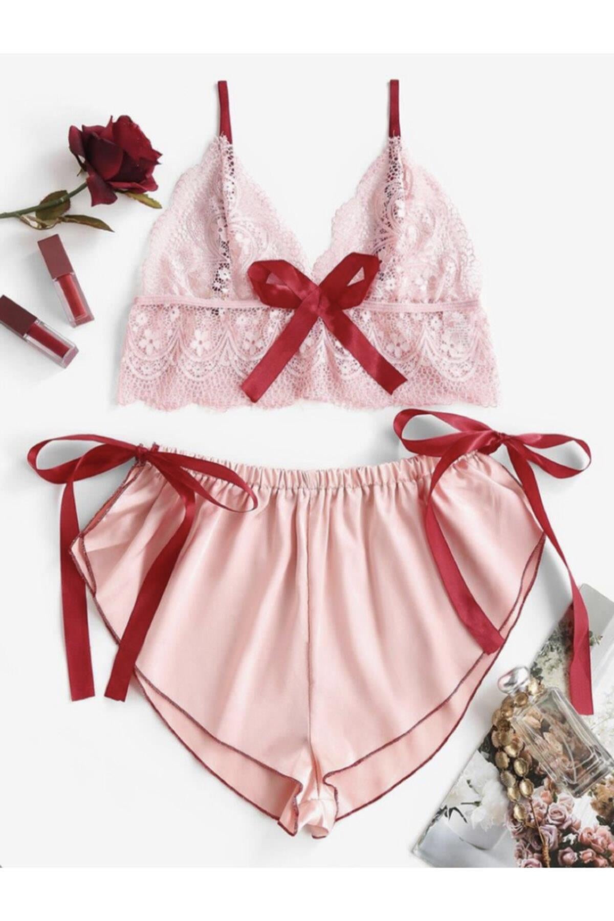 Nightlight Powder Pink Bralette and Shorts Set