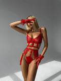 Nixie Red Garter Set