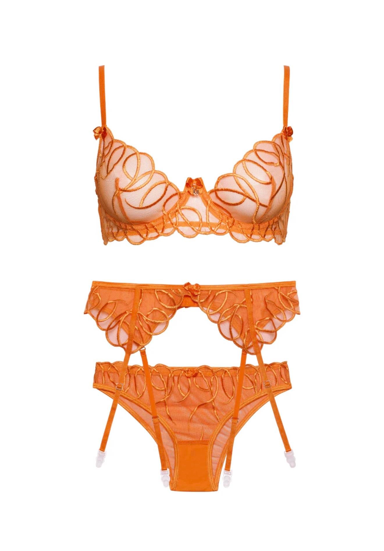 Orange Blossom Garter Set