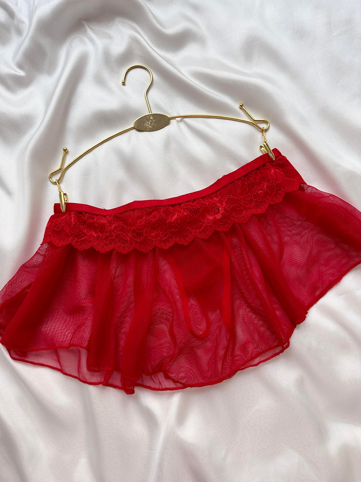 Crotch Open Tulle Skirt Panties