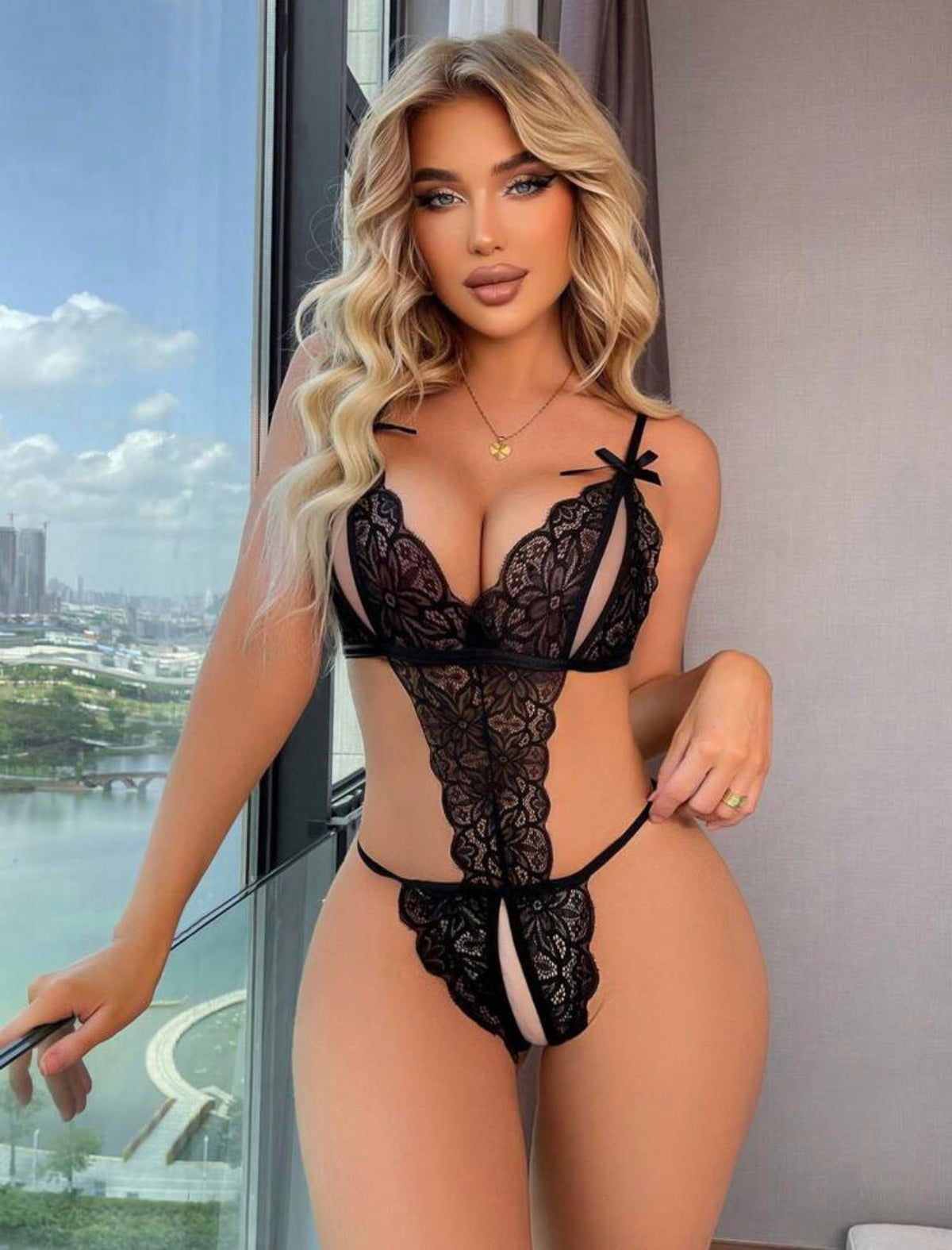 Pamela's Explicit Black Bodysuit