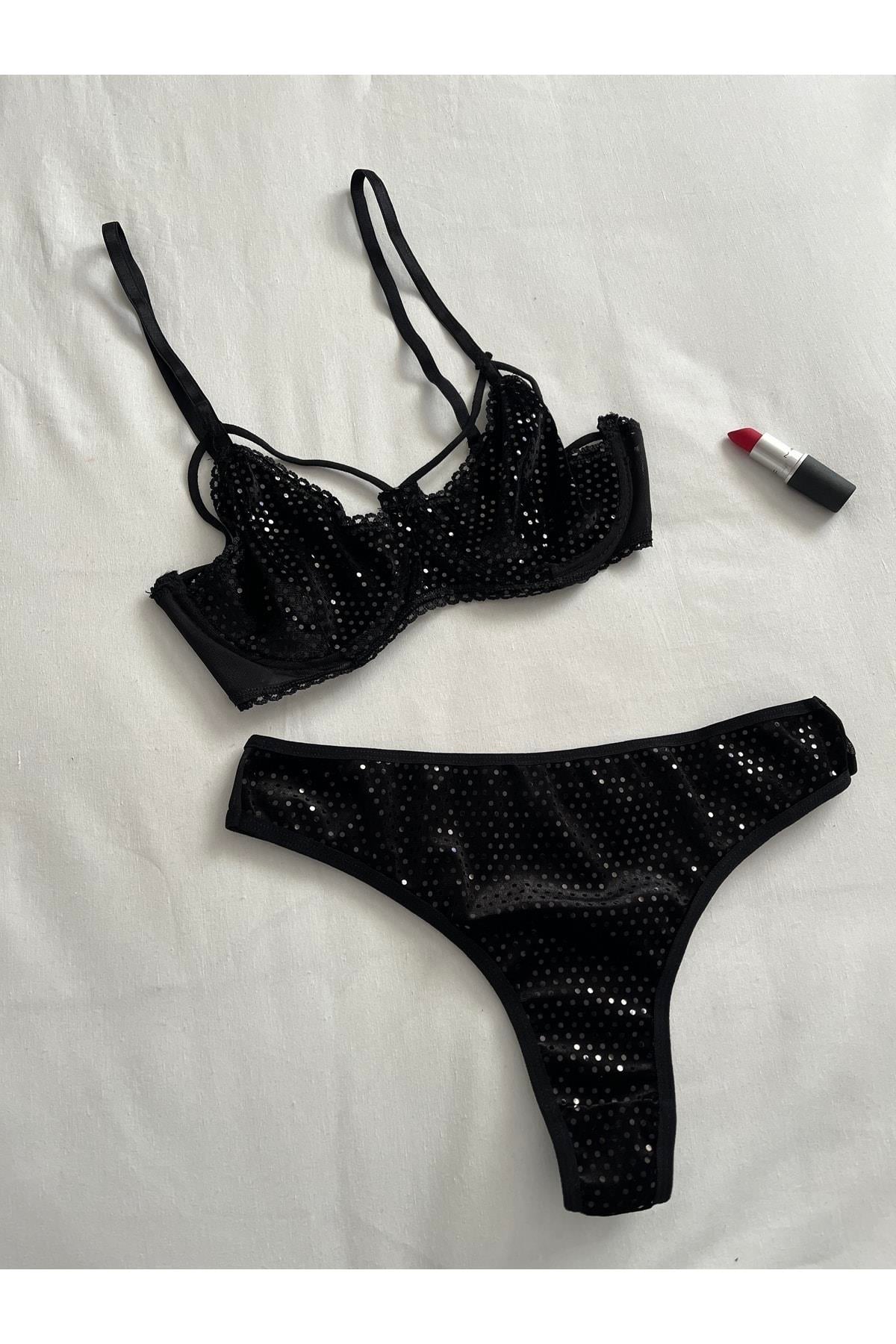 Parıltılı Şerit Detaylı Bralet Takımı