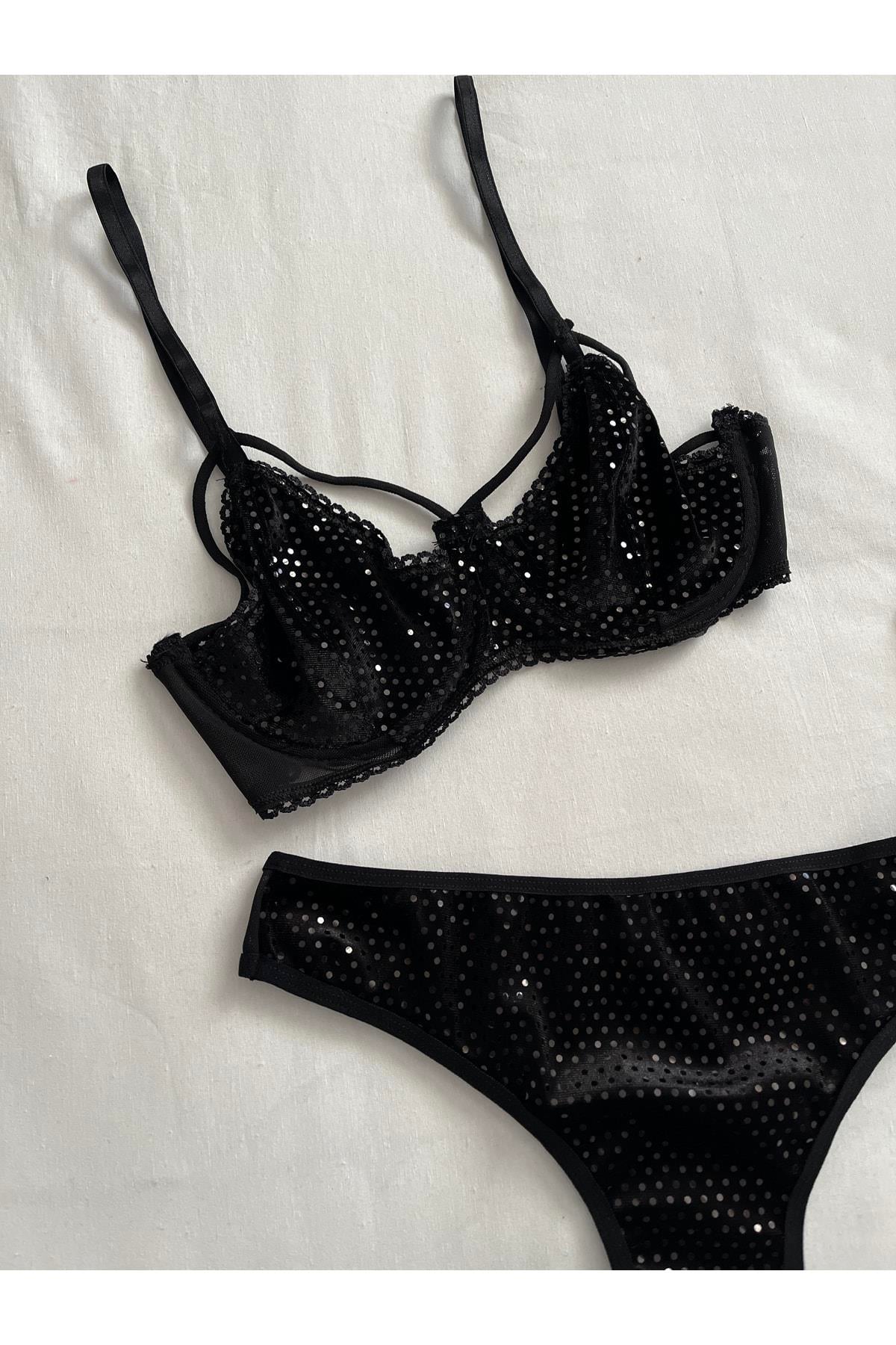 Parıltılı Şerit Detaylı Bralet Takımı