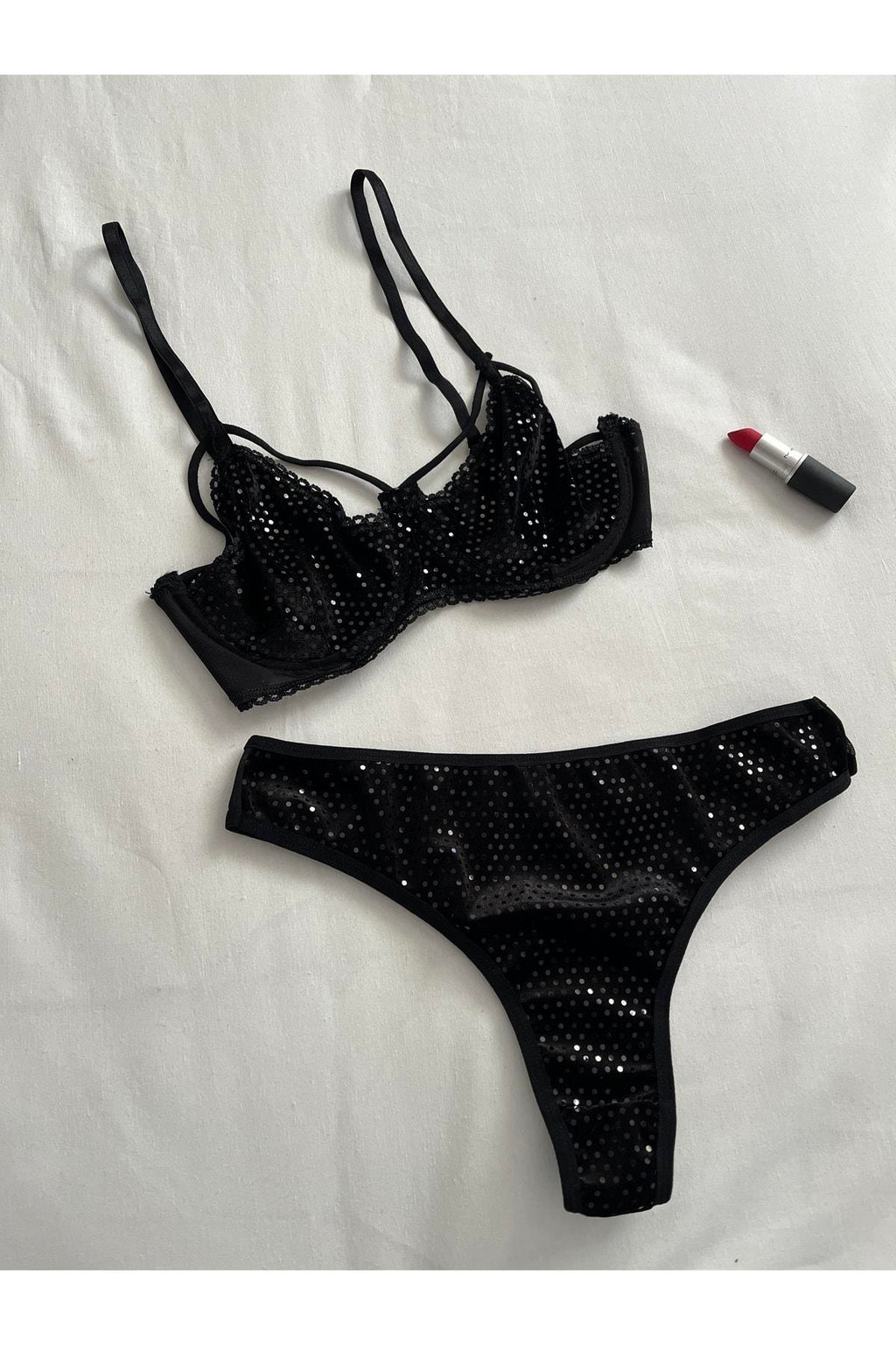 Parıltılı Şerit Detaylı Bralet Takımı