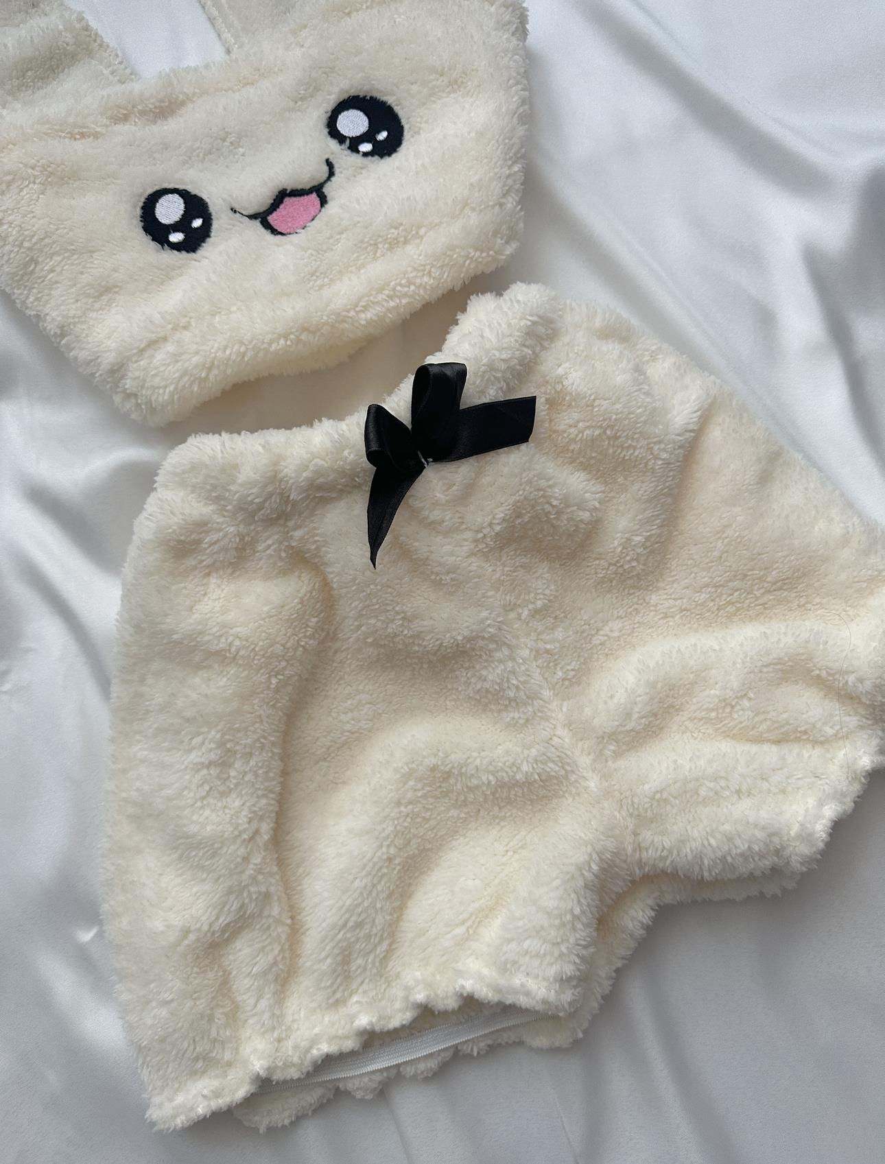 Peluş Wellsoft Şortlu Büstiyer Pijama Takımı