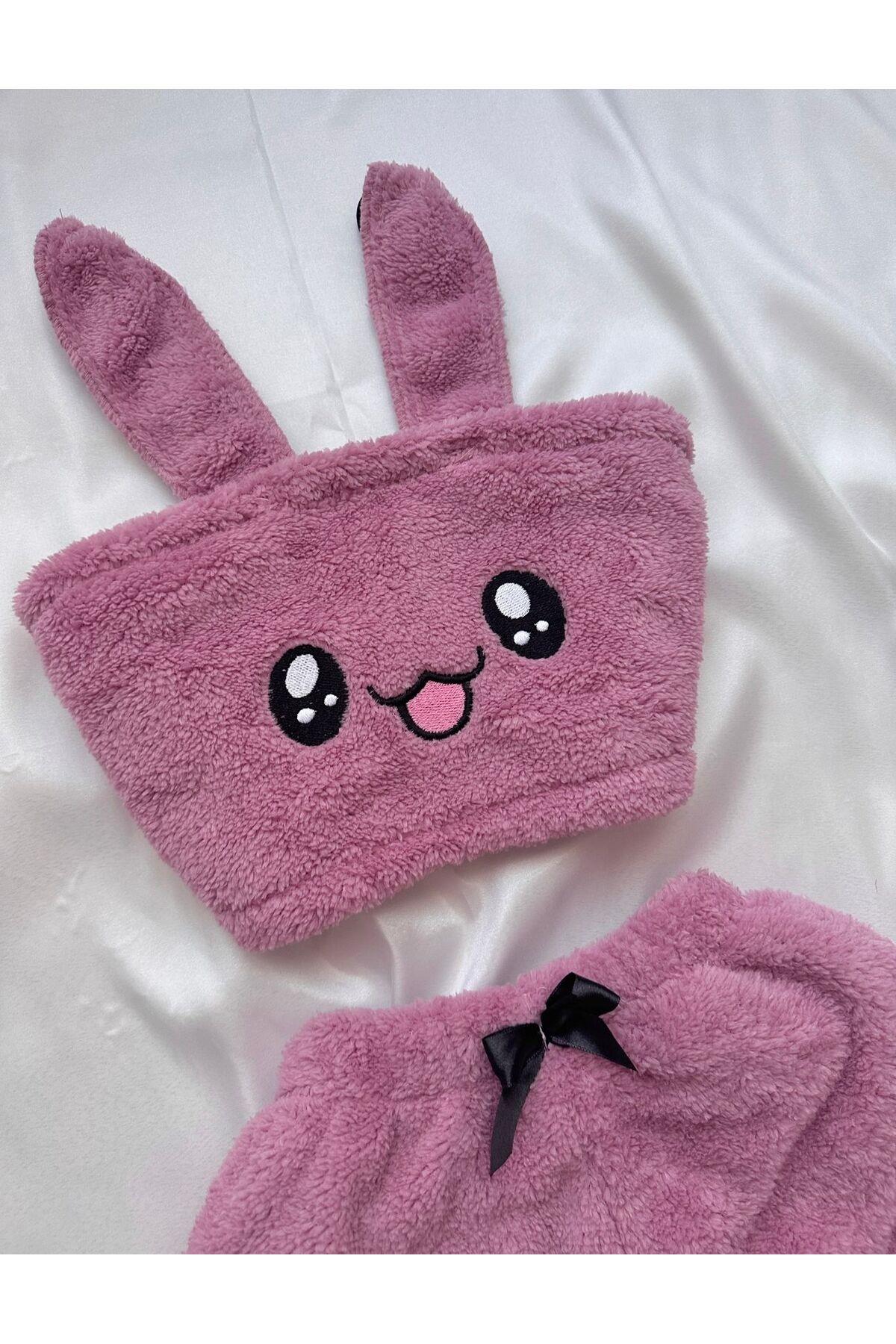 Peluş Wellsoft Şortlu Büstiyer Pijama Takımı