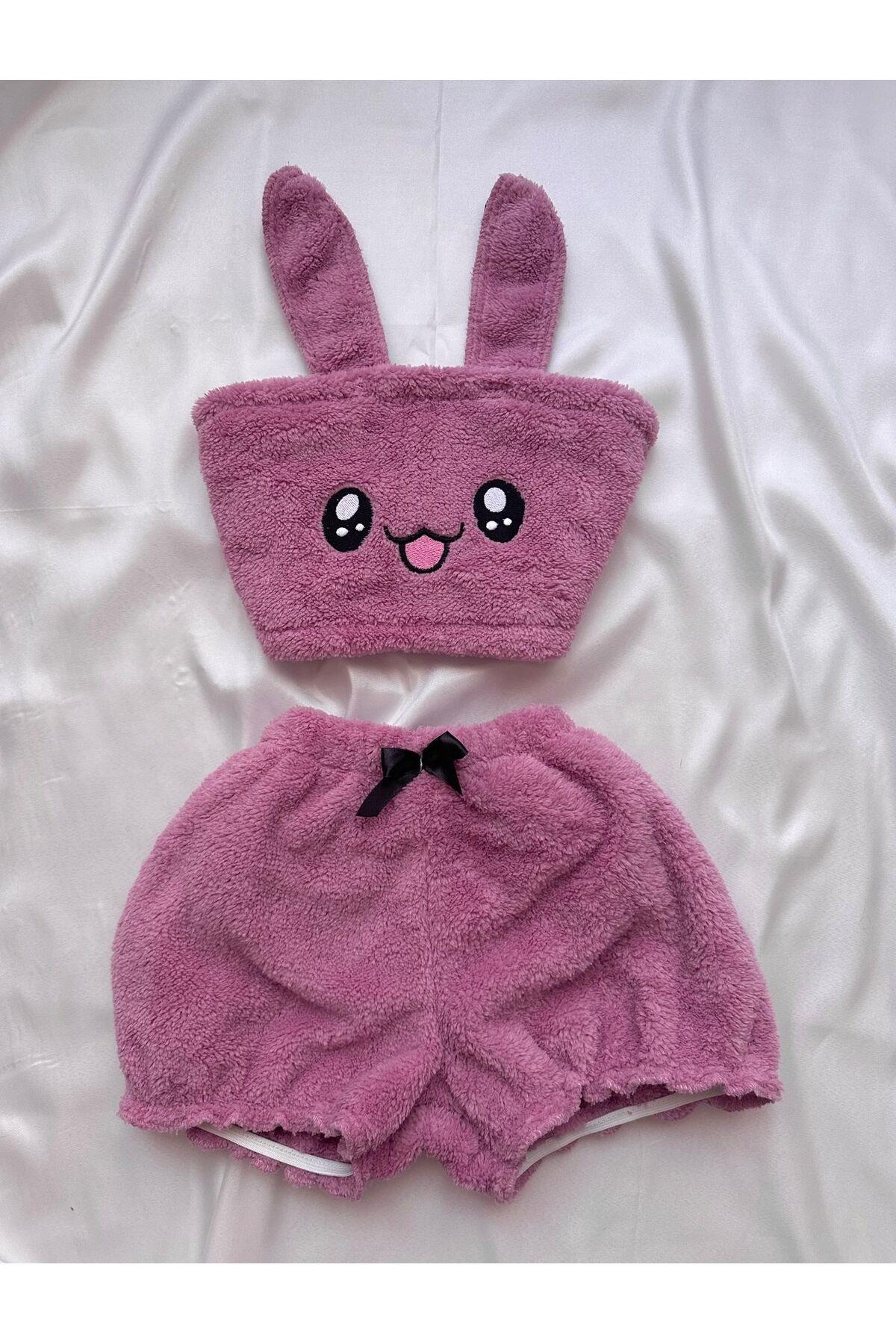 Peluş Wellsoft Şortlu Büstiyer Pijama Takımı