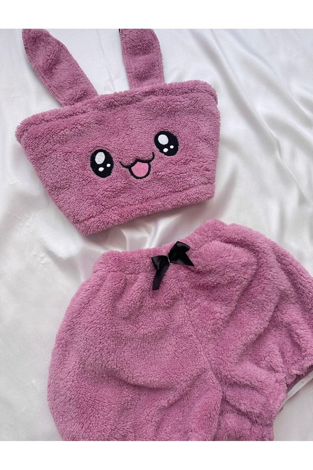 Peluş Wellsoft Şortlu Büstiyer Pijama Takımı