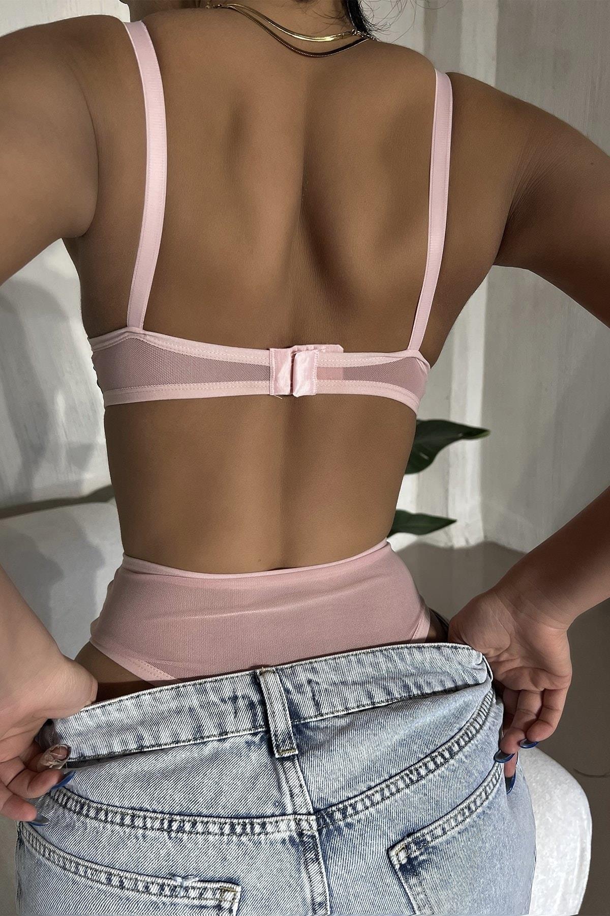 Pink Bodysuit with Floral Details