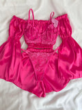 Pink Elsa & Swan Bralette Pajama Set