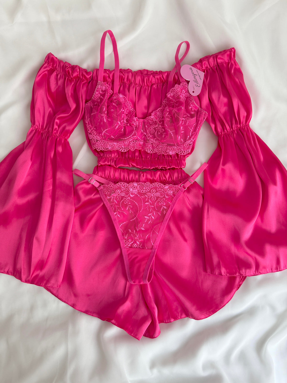 Pembe Elsa & Swan Bralet Takımı Pijama Set