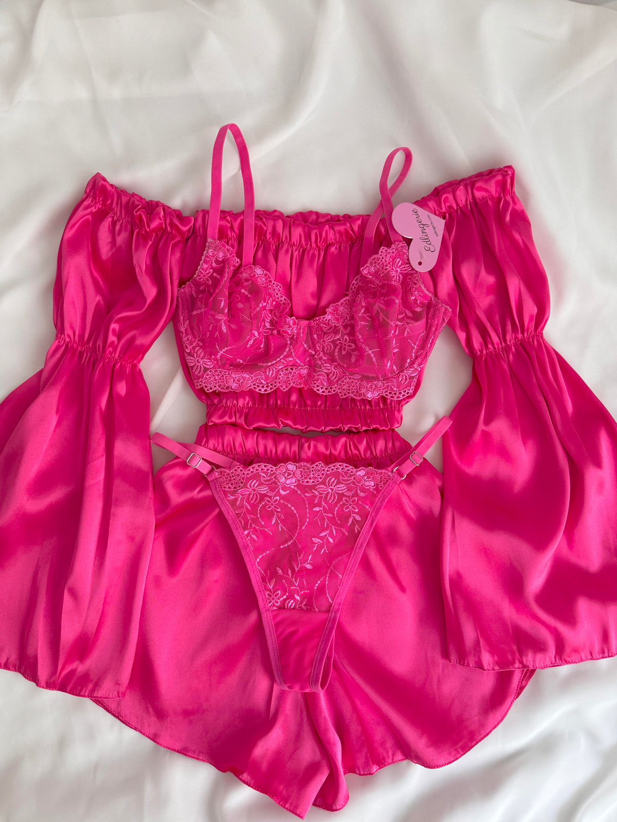 Pembe Elsa & Swan Bralet Takımı Pijama Set