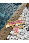 Pink Daisy Patterned Bralette Set