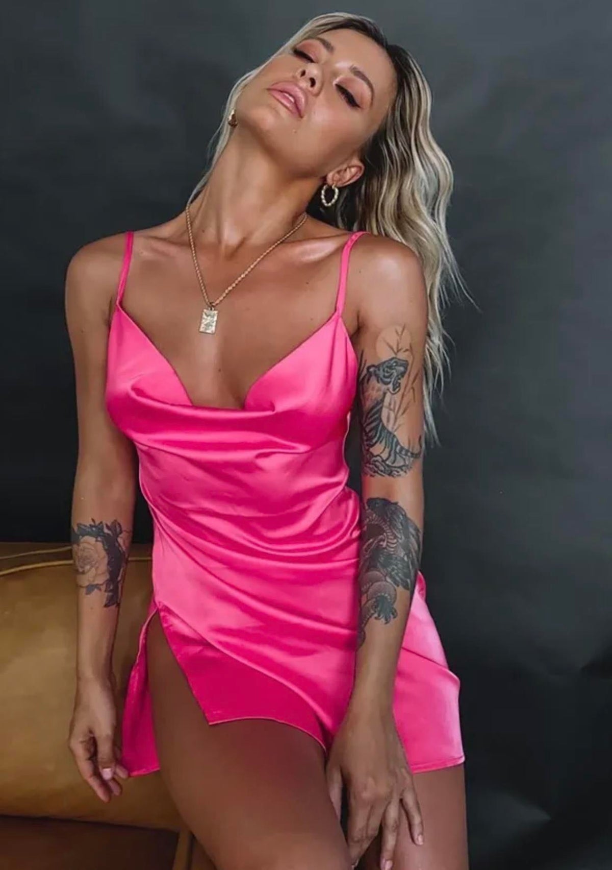 Pink Satin Nightgown