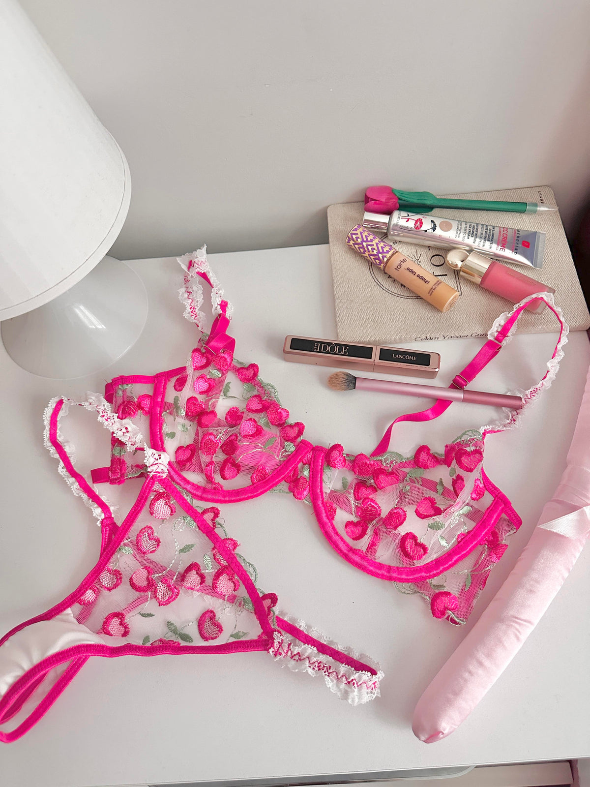 Pink Cherry Bralet Set