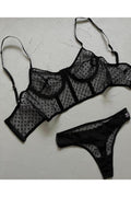 Puantiye Desenli Bralet Takımı