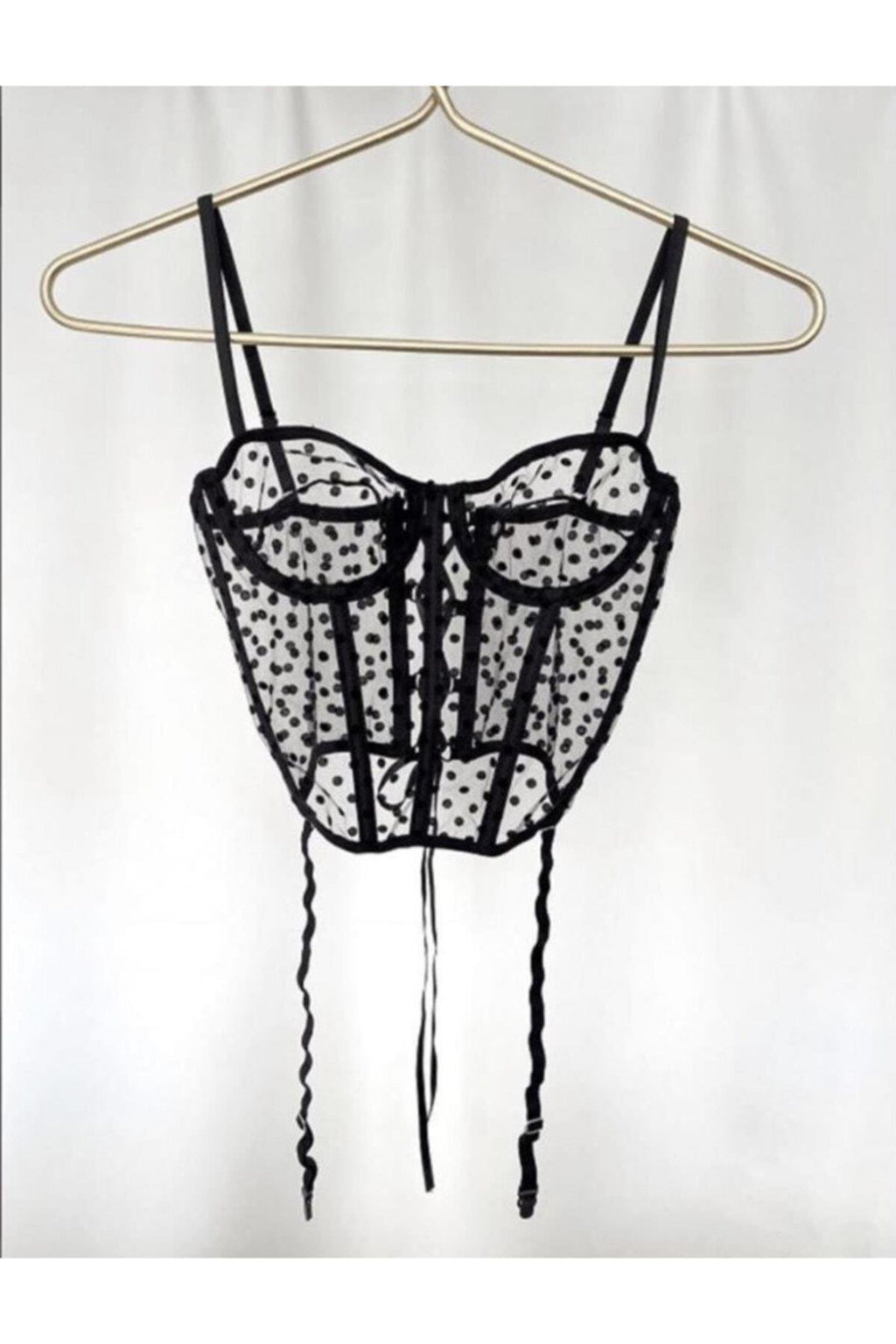 Puantiye Desenli Vintage Leila Korse