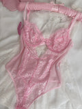 Pudra Pembesi Dantel Bodysuit