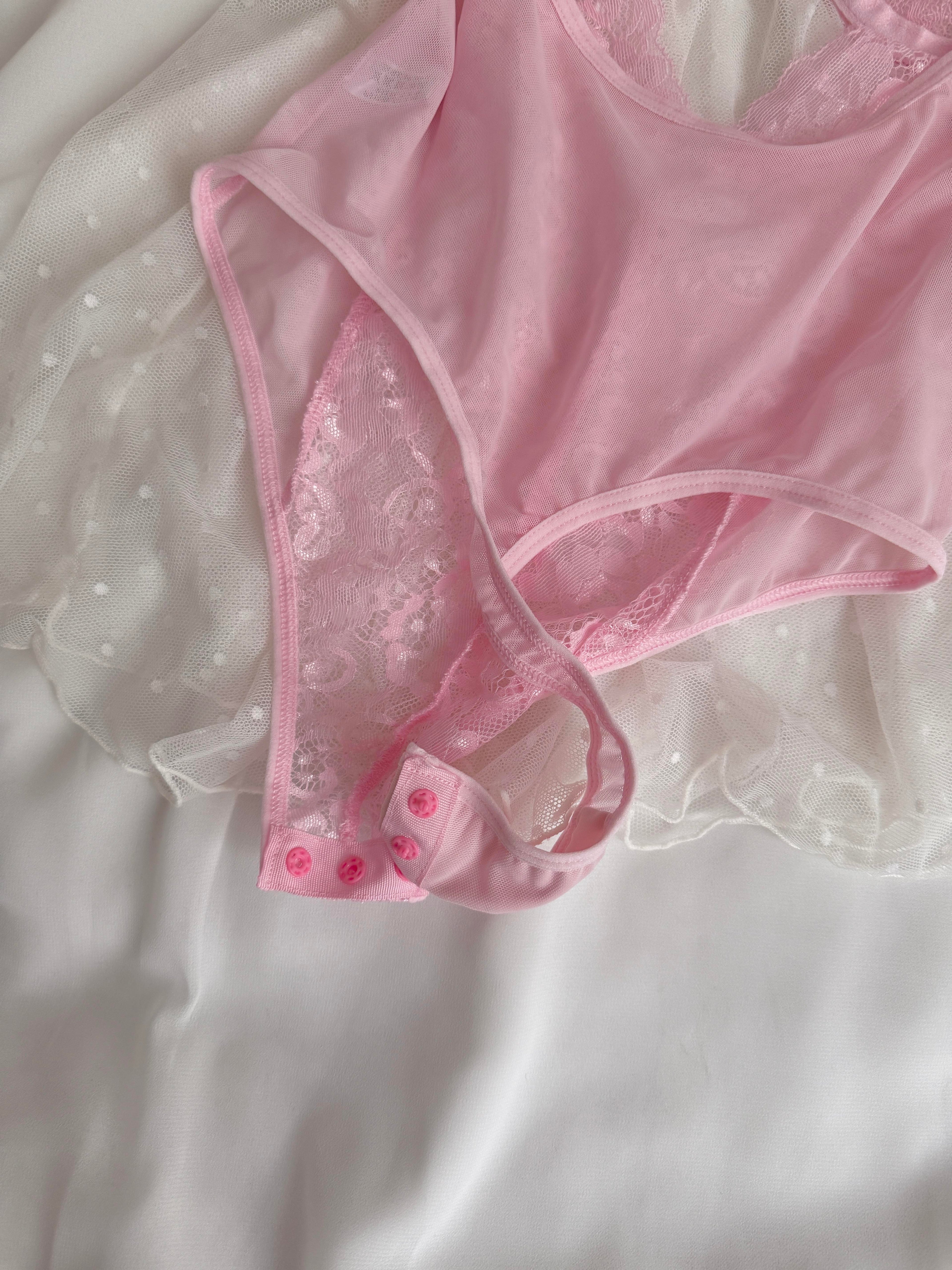 Pudra Pembesi Dantel Bodysuit