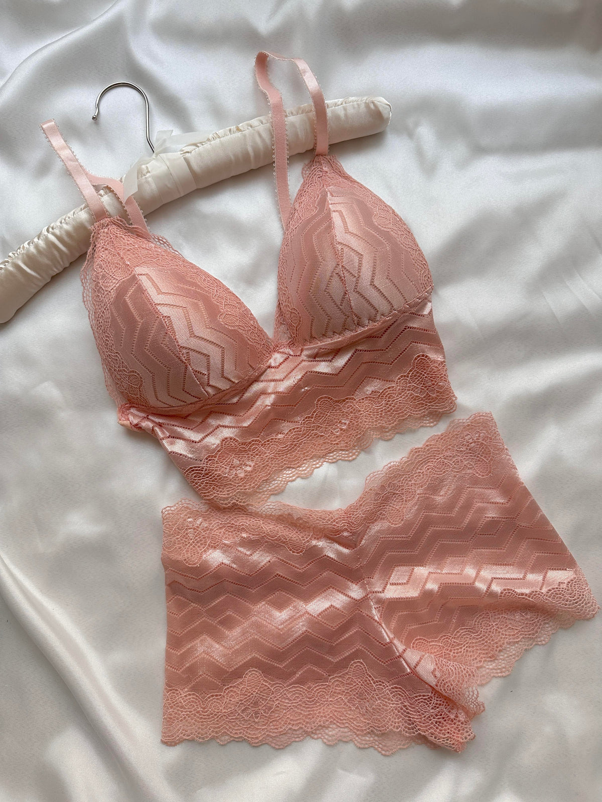 Powder Pink Push Up Bustier Set