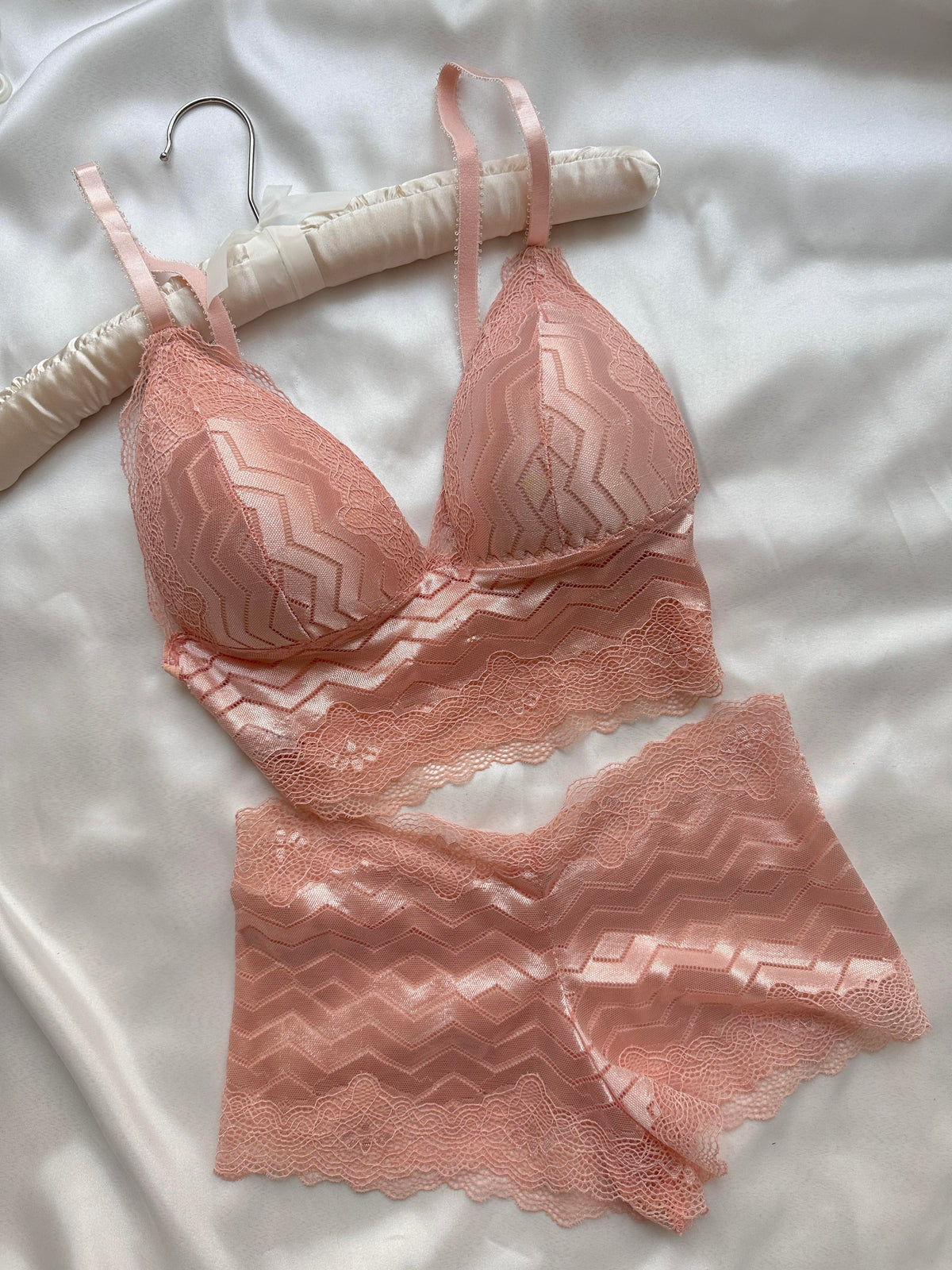 Powder Pink Push Up Bustier Set