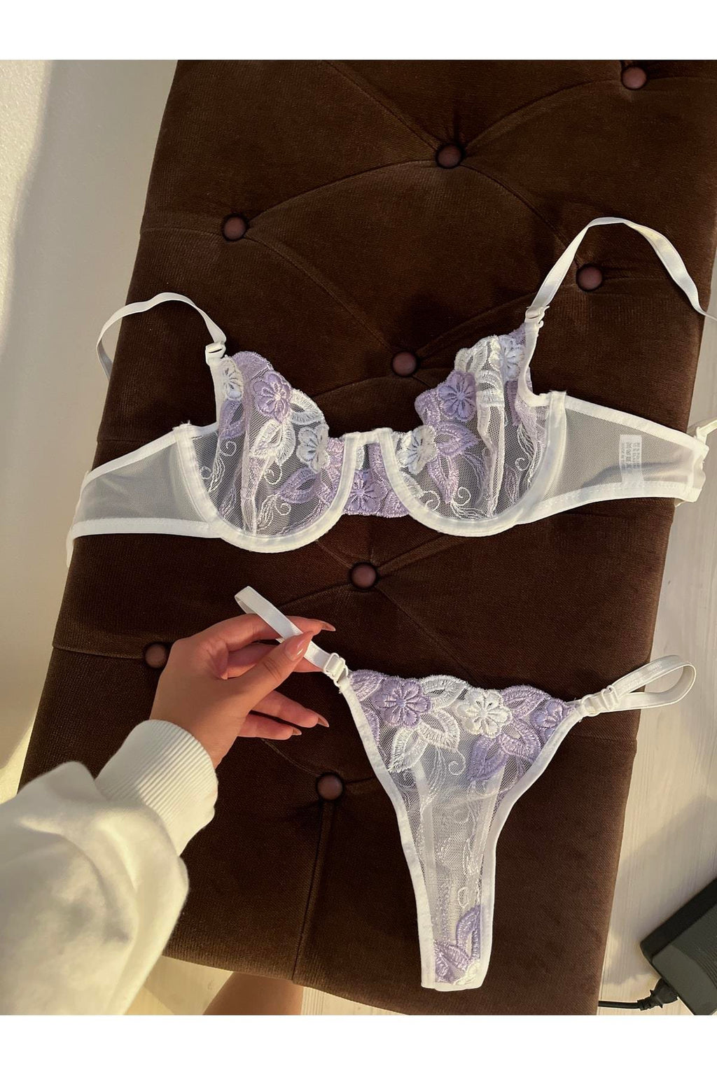 Raissa Silver Detail Bralette Set