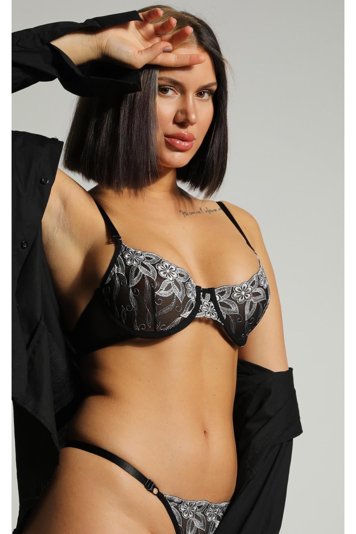 Raissa Silver Detail Bralette Set