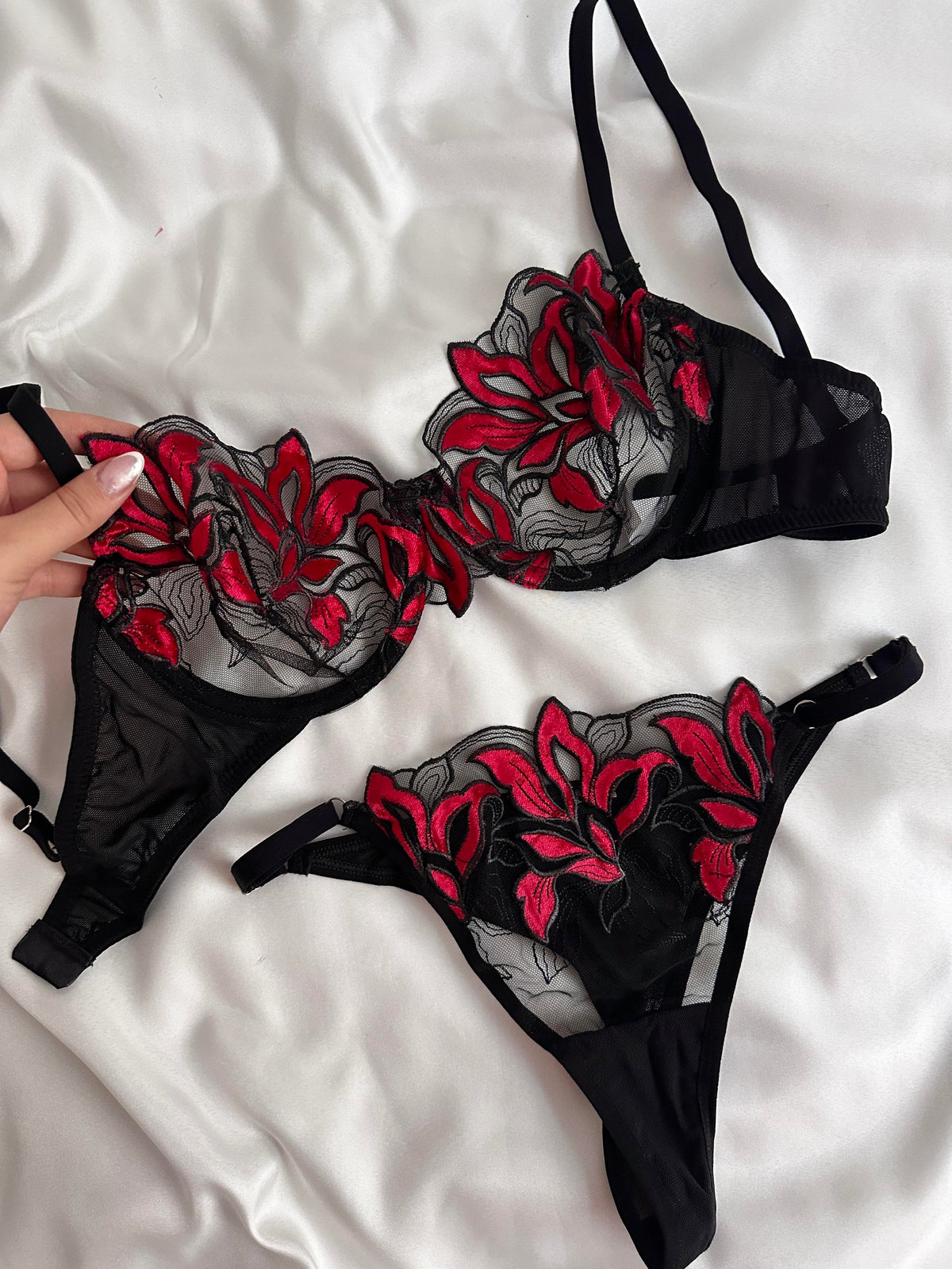 Red Wine Bralet Set