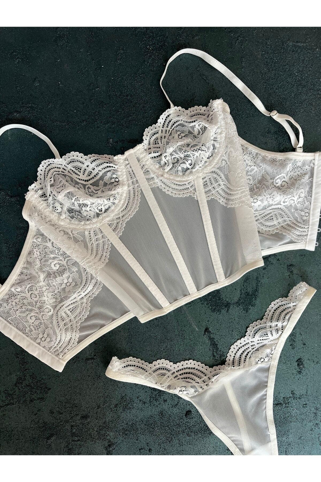 Renata White Bralette Set