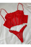 Renata Red Bustier Set