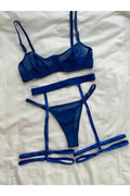 Navy Blue Bralette Set with Leg Accessories