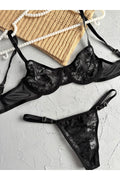 Siyah Balenli Bralet Takımı