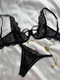 Siyah Balenli Bralet Takımı