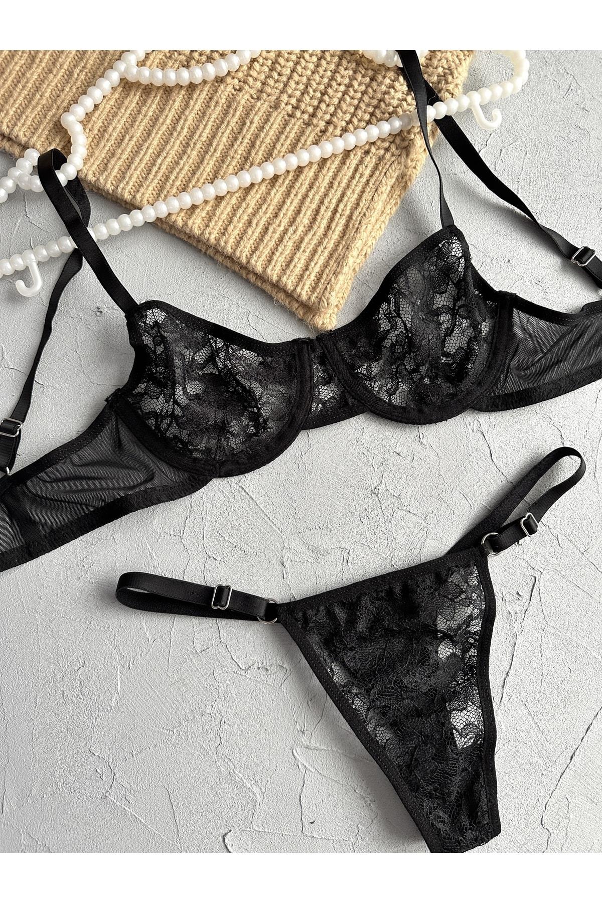 Black Underwired Bralette Set