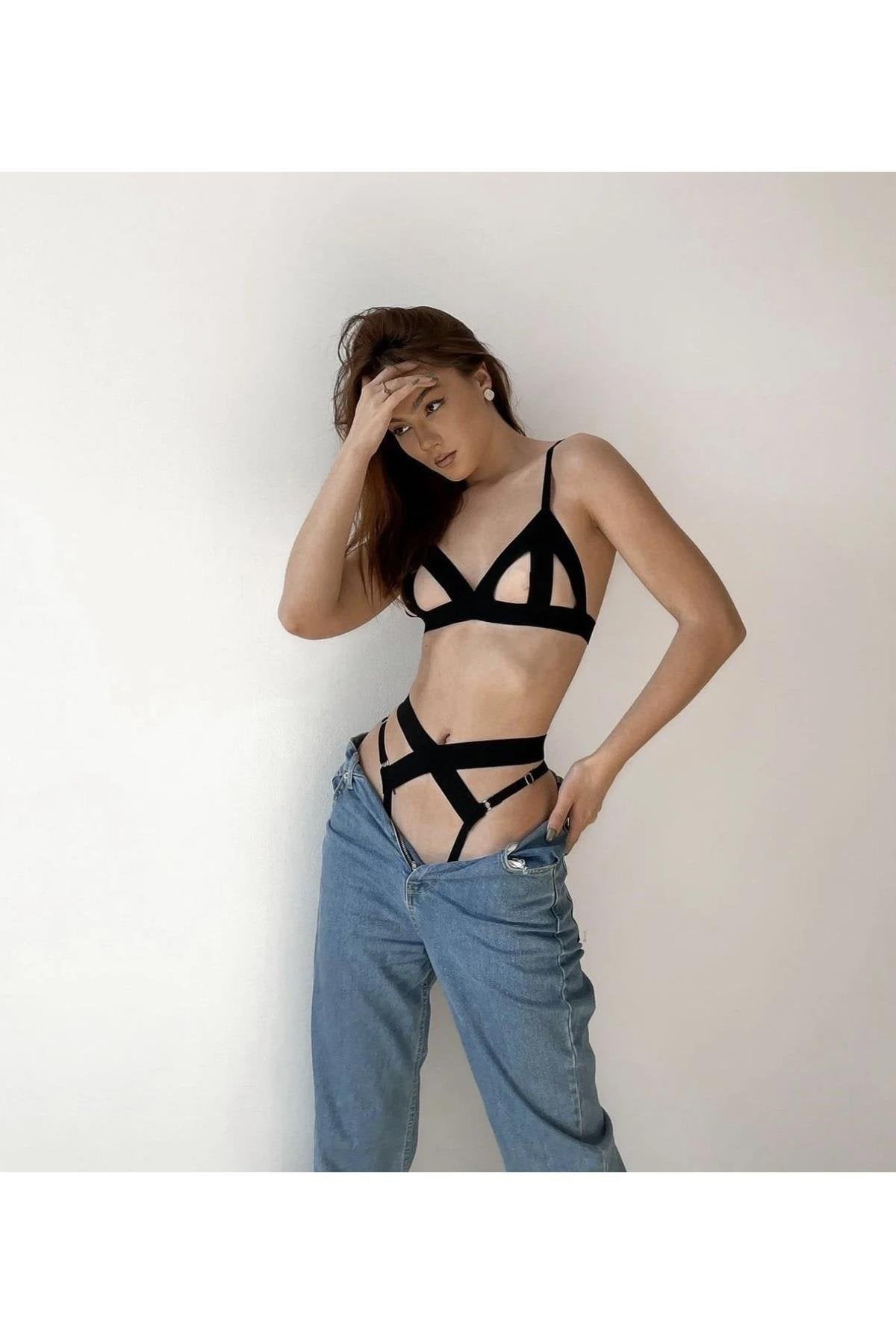Black Band Harness Set