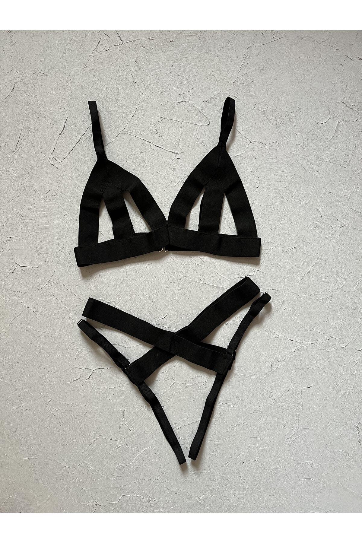 Siyah Bantlı Harness Takımı