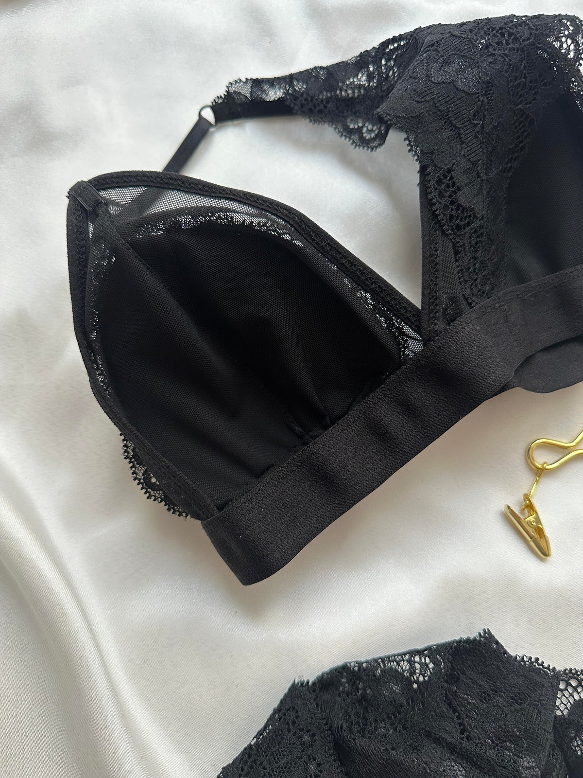 Black Lace Bralette Set