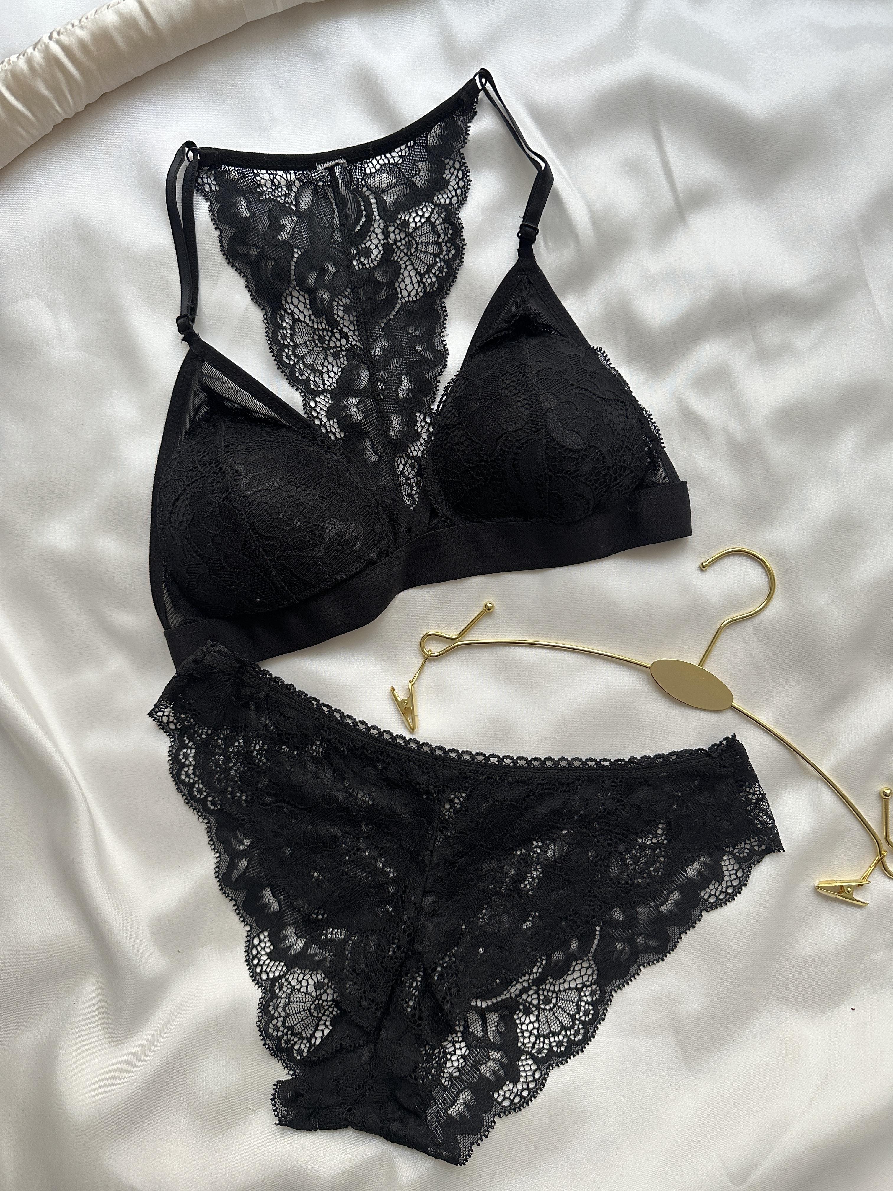 Siyah Dantel Bralet Takımı