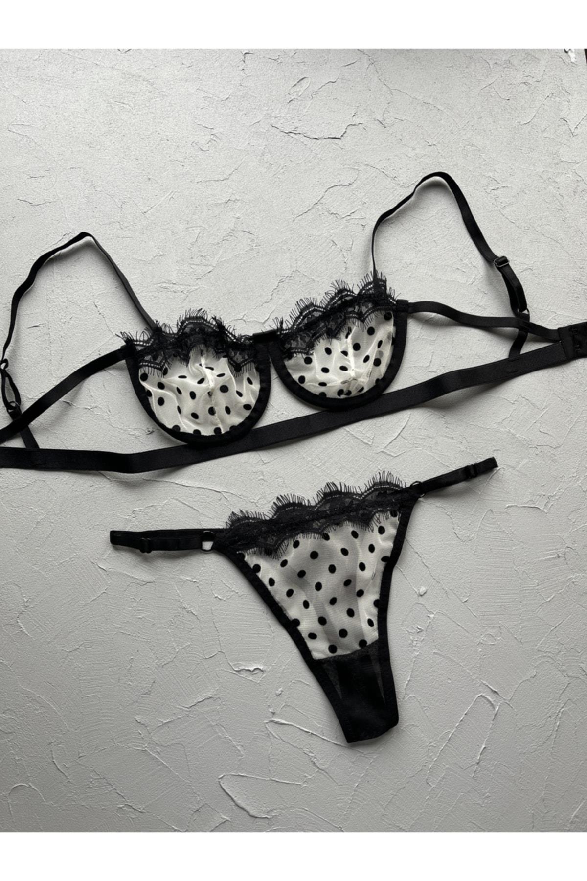 Siyah Fantezi Bralet Takımı