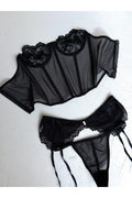 Black Corset & Garter Set