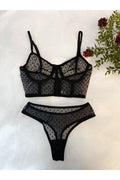 Siyah Puantiyeli Bralet Takımı