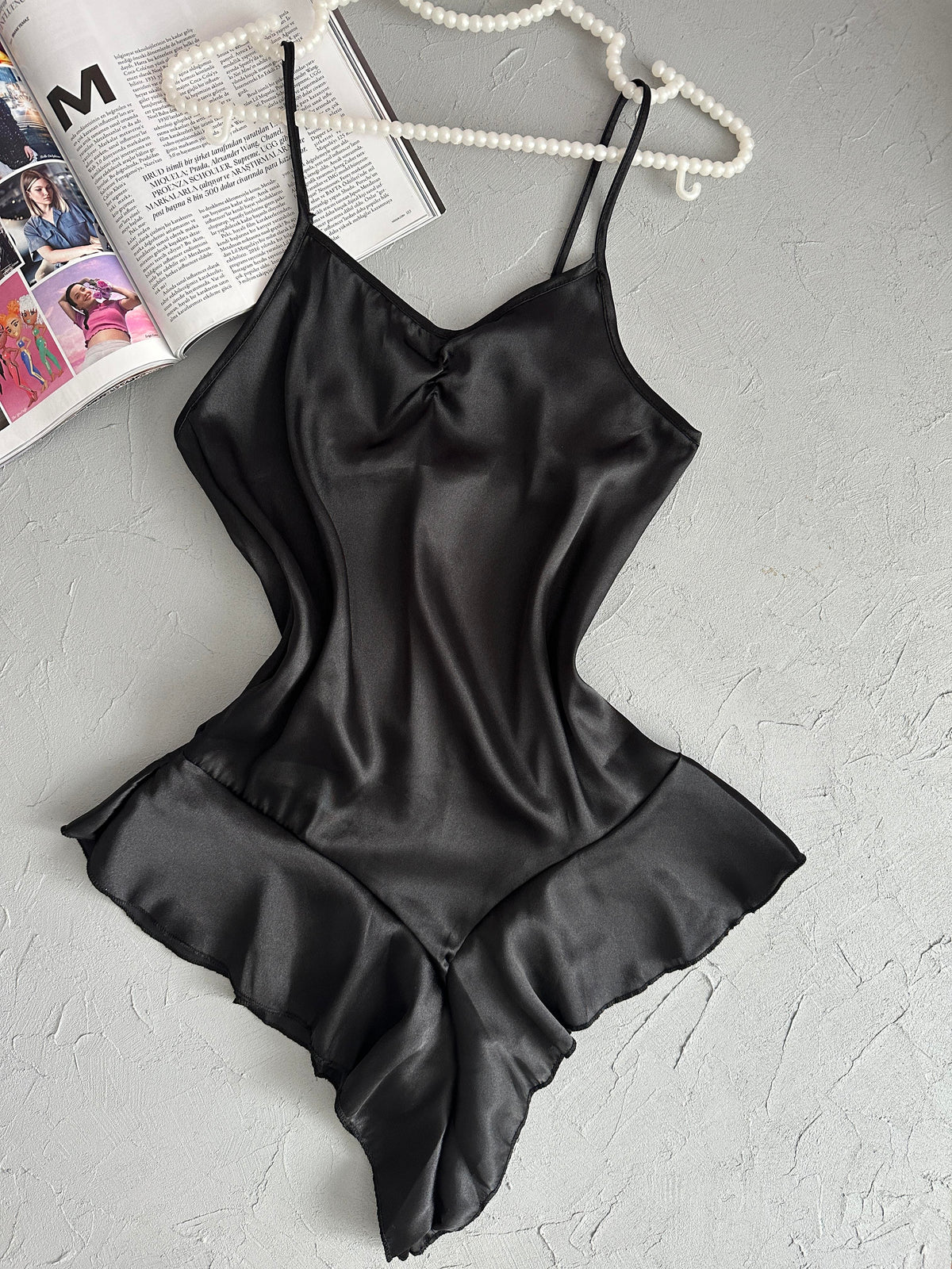 Black Satin Jumpsuit