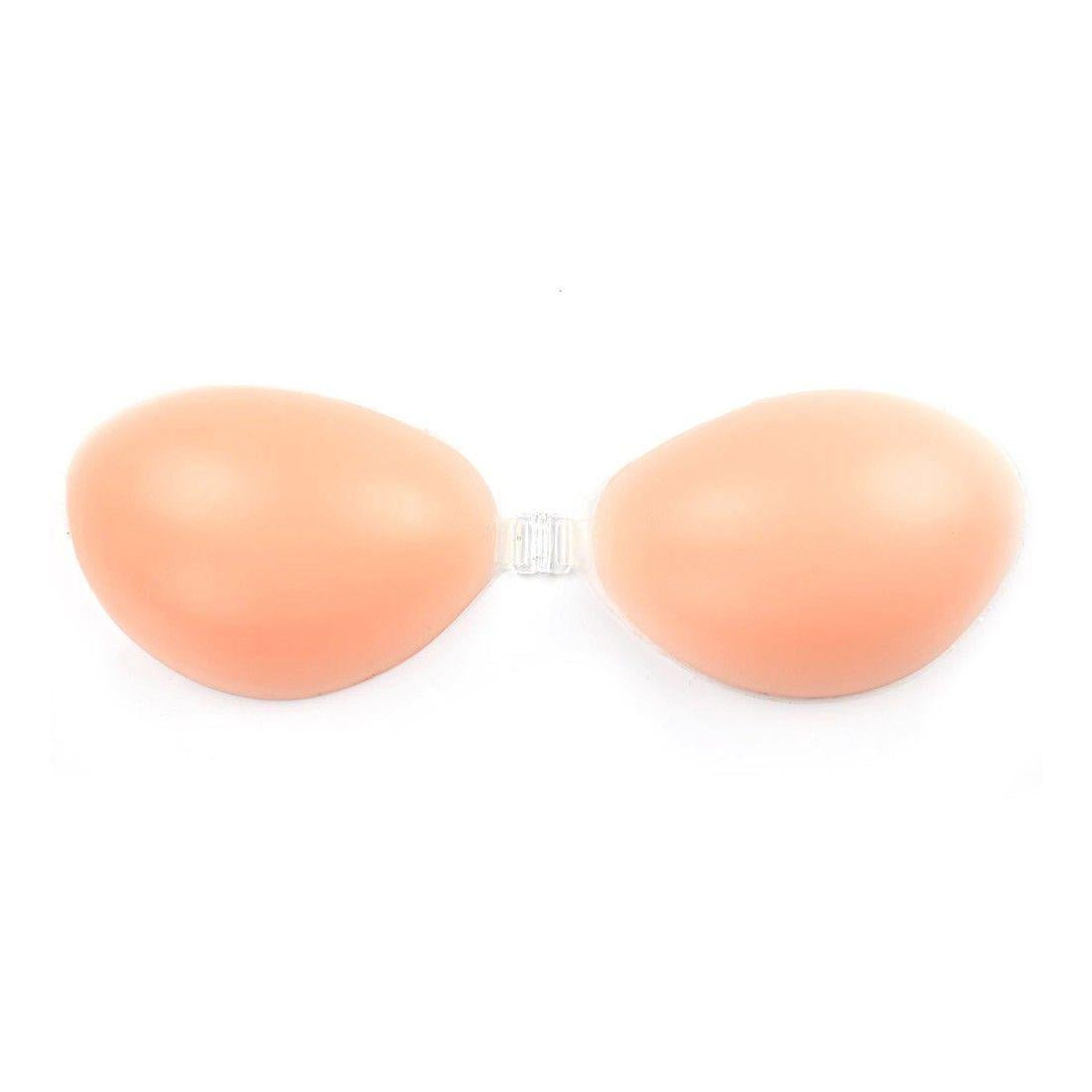 Silicone-Embellished Strapless Invisible Skin-Colored Adhesive Bra