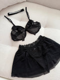 Stella Lace Detail Black Skirt Set