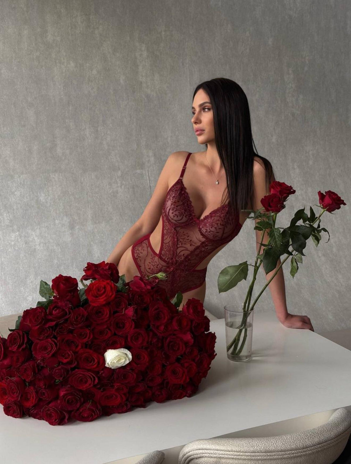 Swan Burgundy Bodysuit