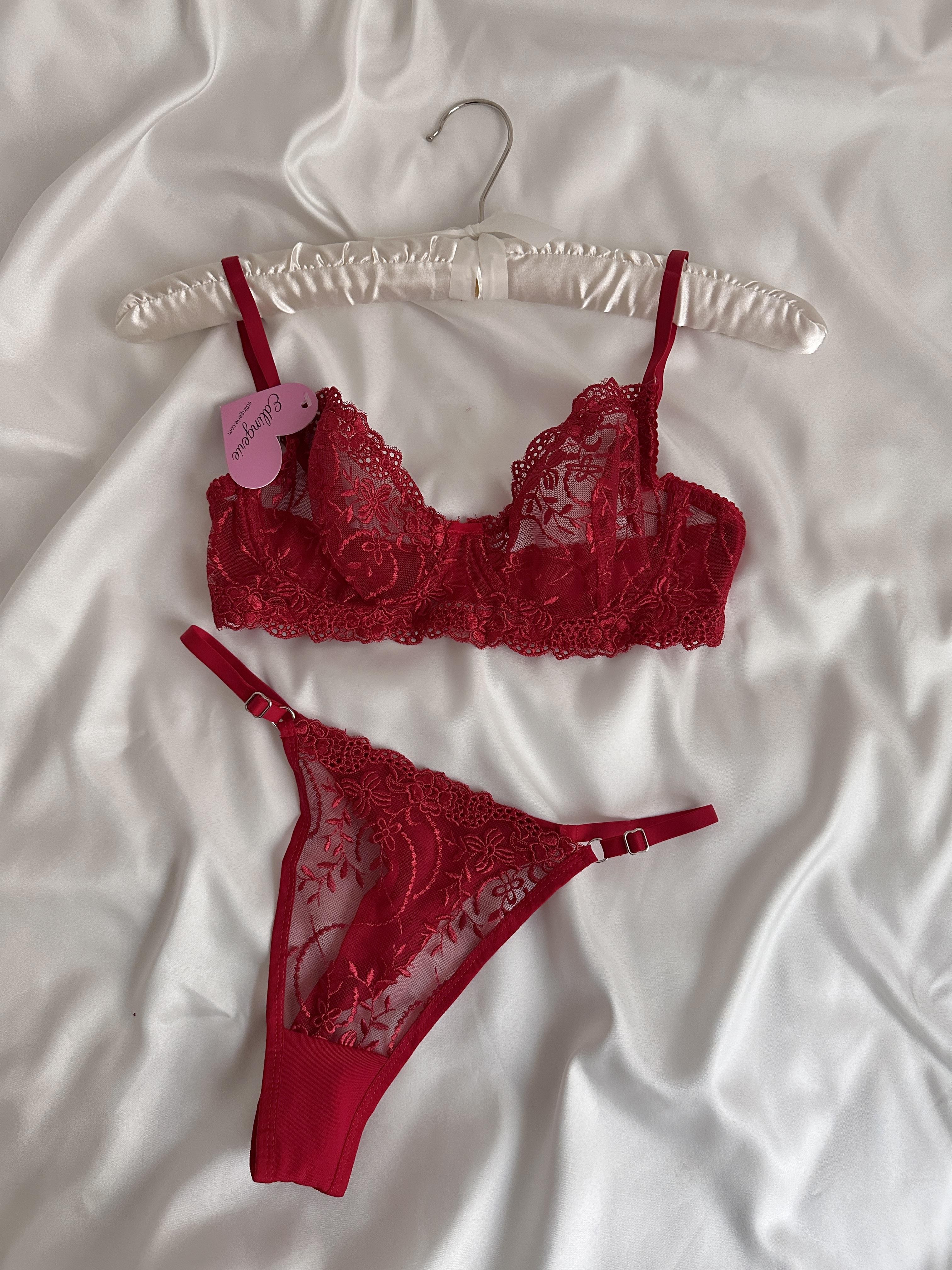 Swan Red Bralette Set