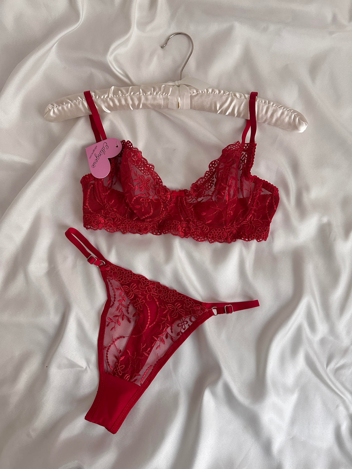 Swan Red Bralette Set
