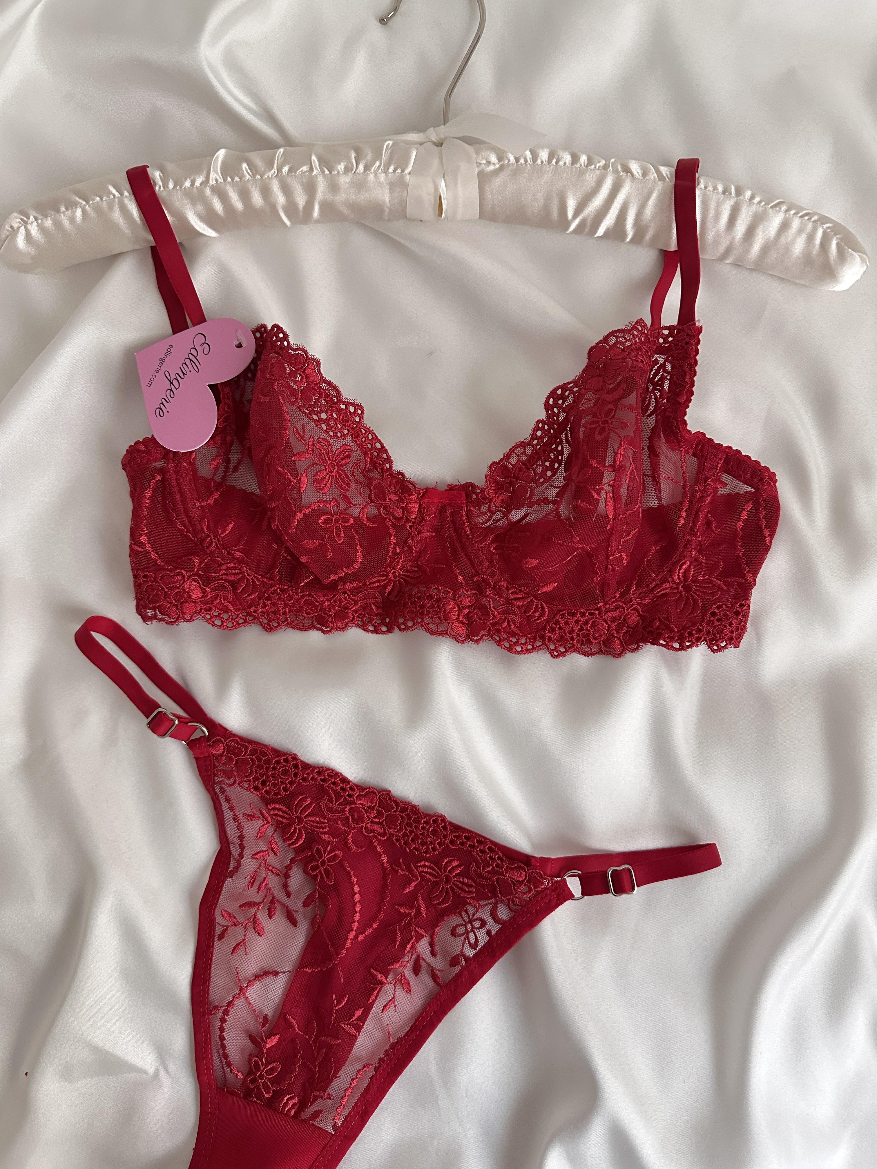 Swan Red Bralette Set