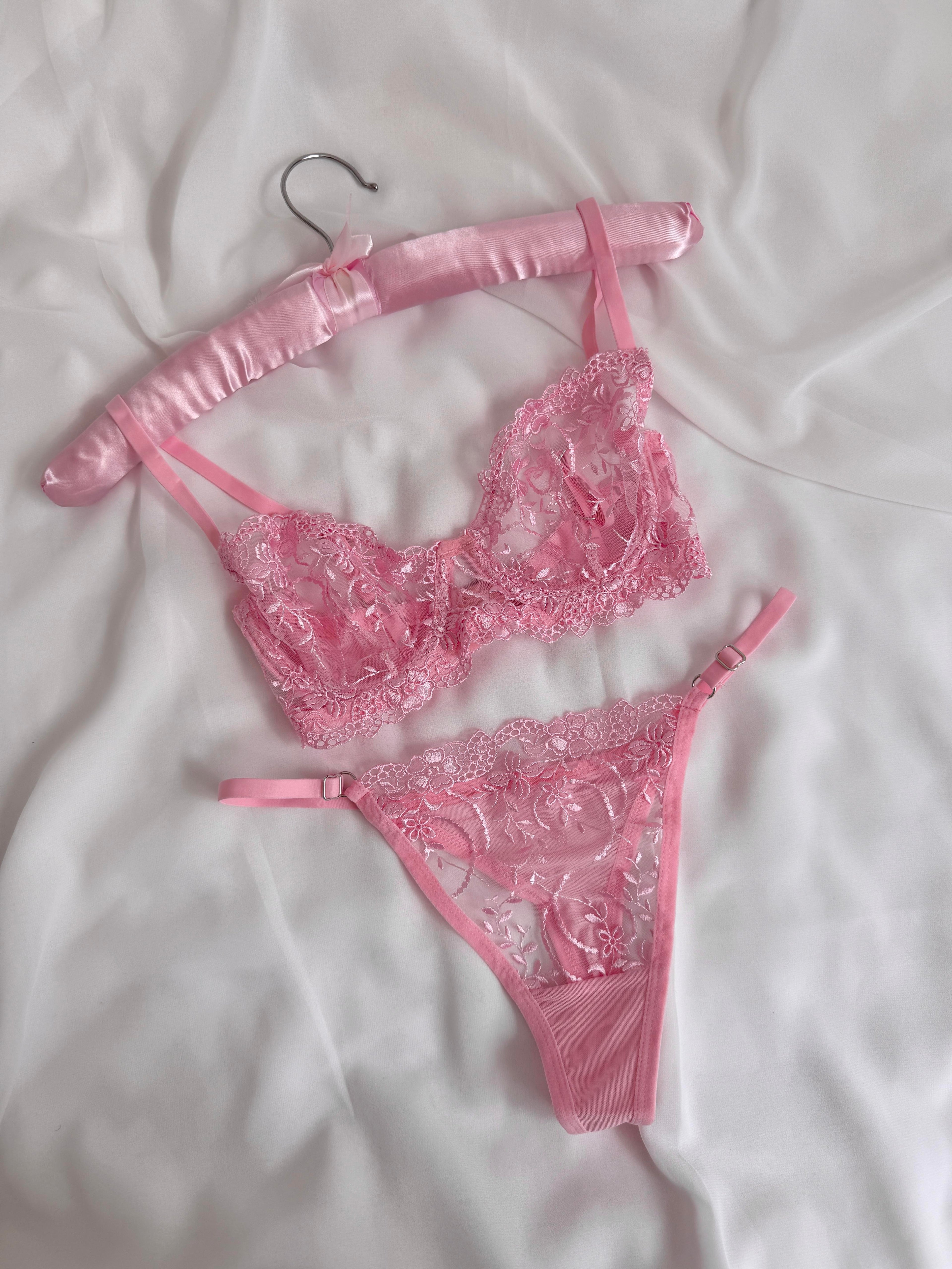 Swan Powder Pink Bralette Set