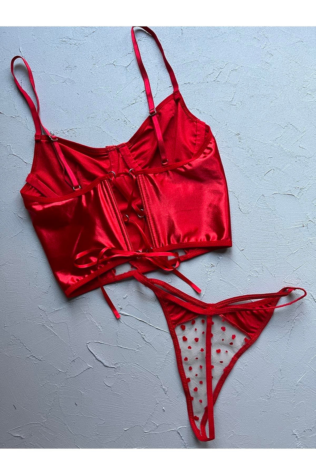 Thaissa Satin Bustier Set